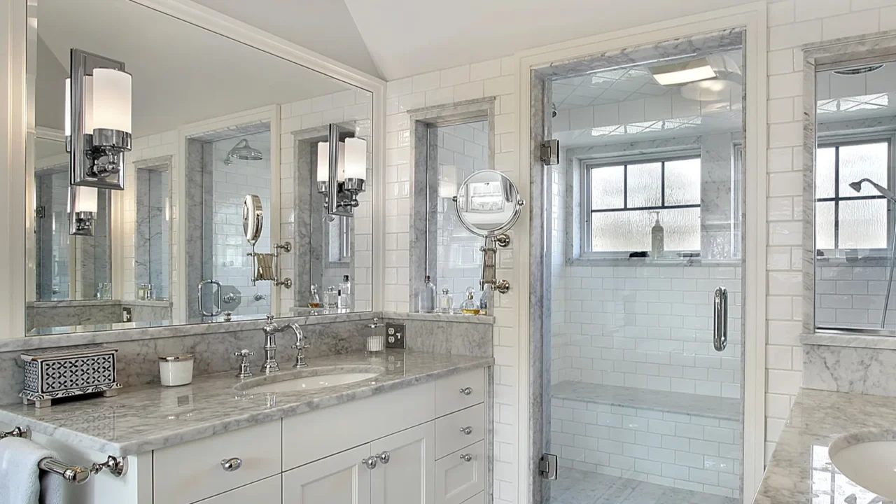 master bath with windowed shower