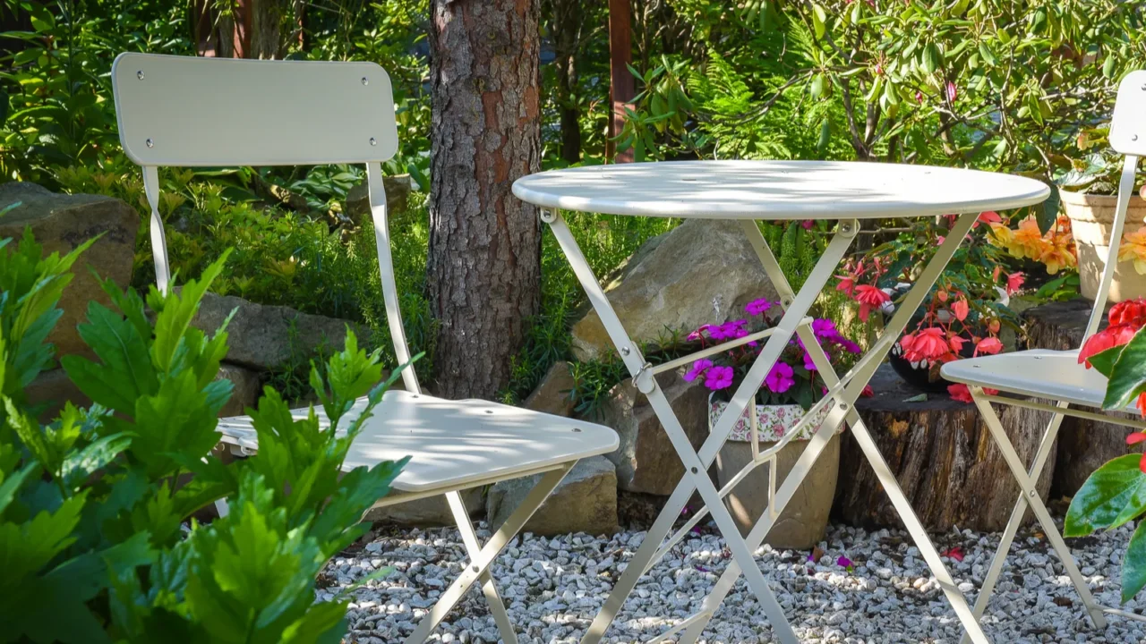 metal garden bistro table and chair