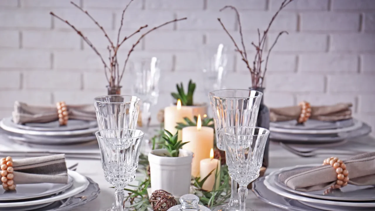 table served with succulents