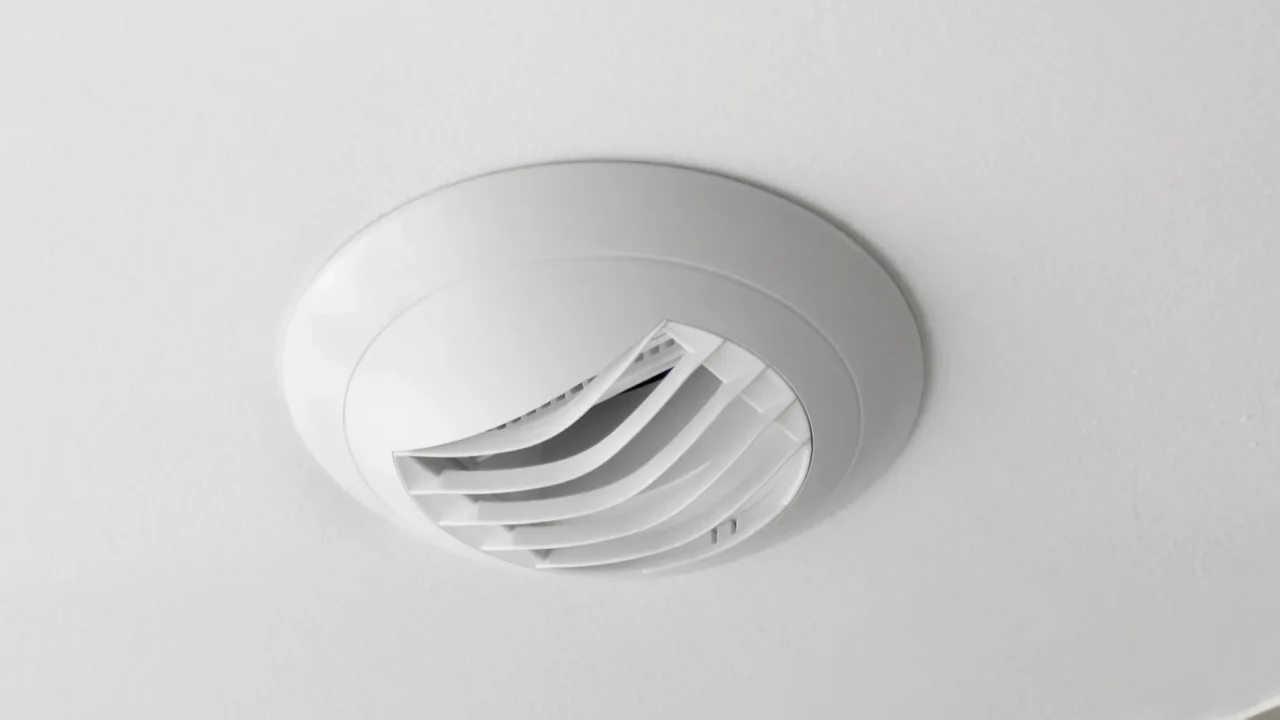 A modern ceiling-mounted ventilation fan.