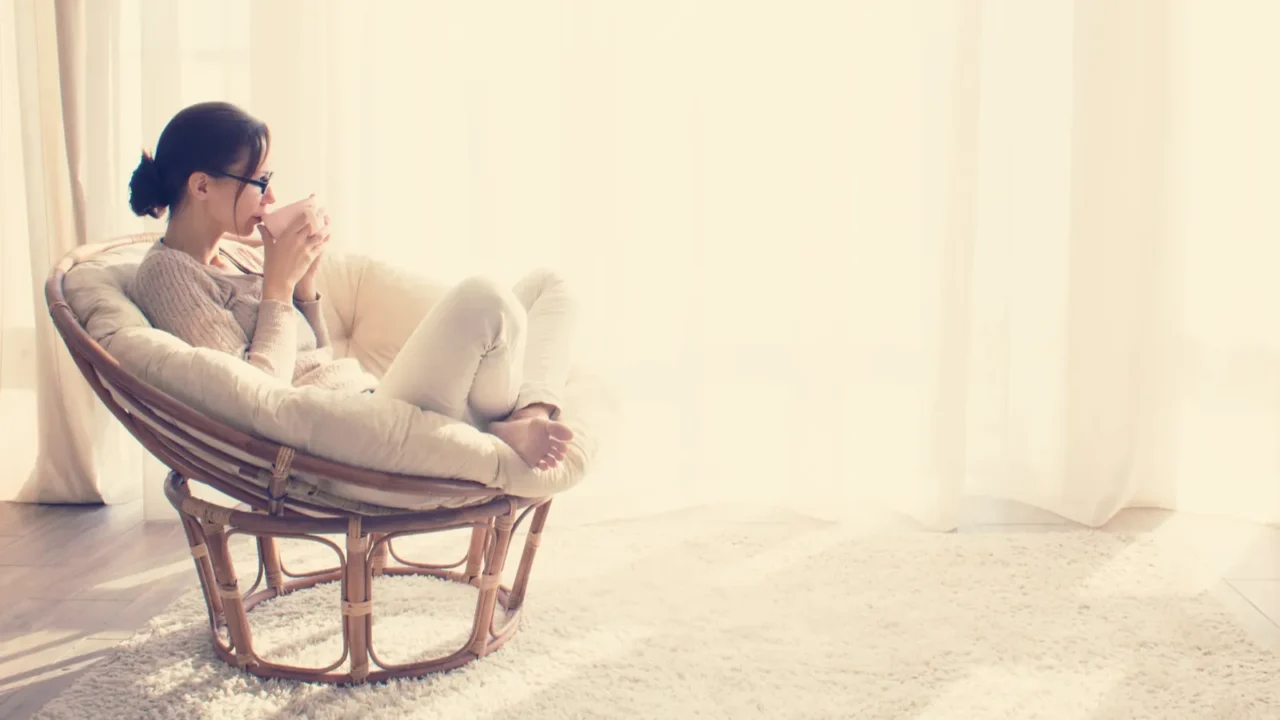 woman relaxing in chair