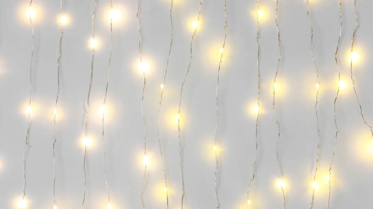 beautiful christmas lights on white background