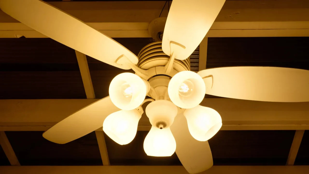 A ceiling fan indoors