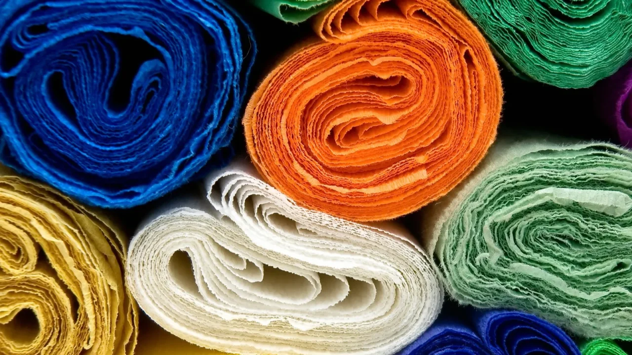 colorful bundles of crepe papers