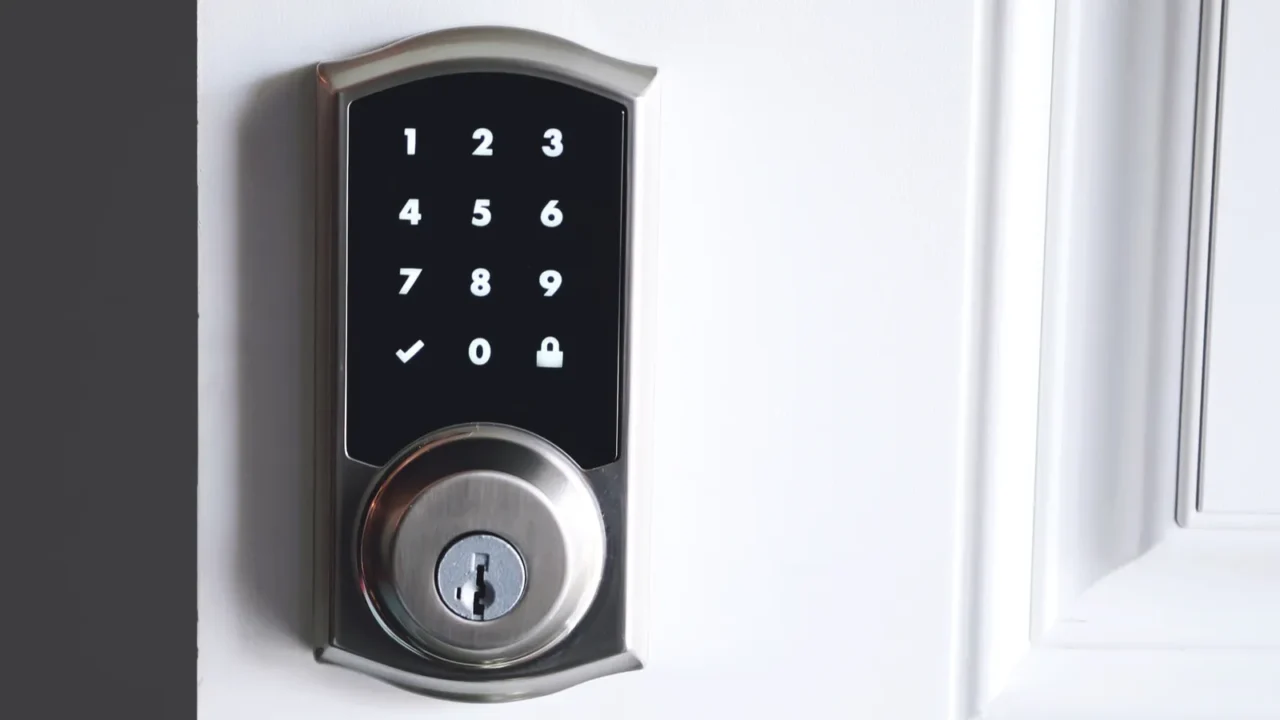 digital smart door lock security system with the password close