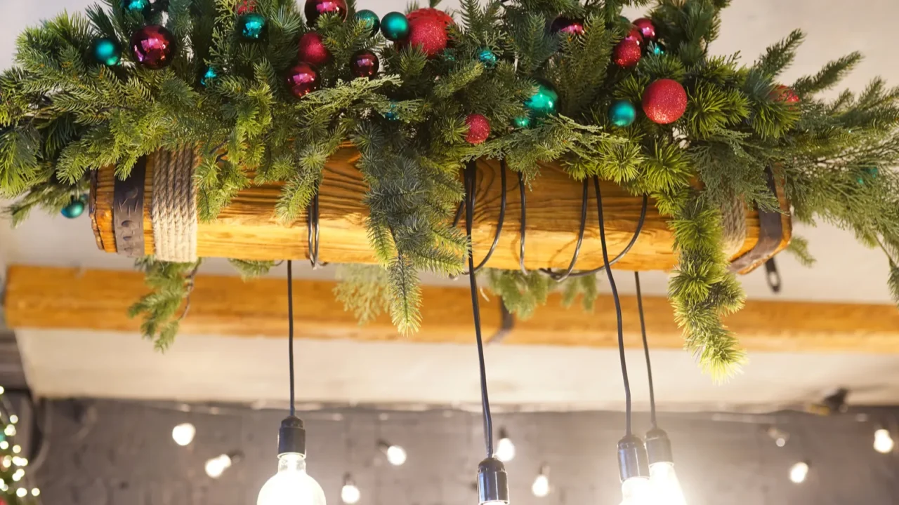 group of christmas lamps with interesting shape of tungsten filament