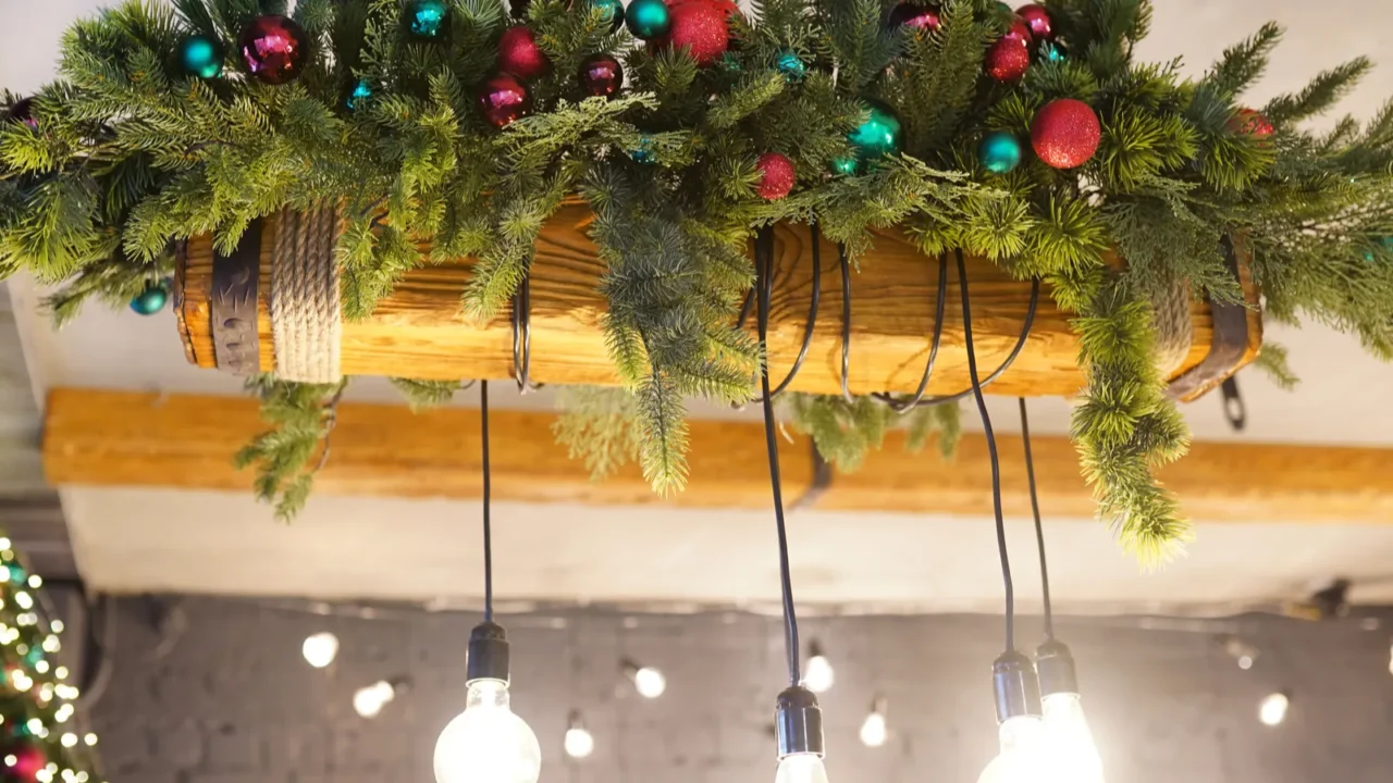 group of christmas lamps with interesting shape of tungsten filament