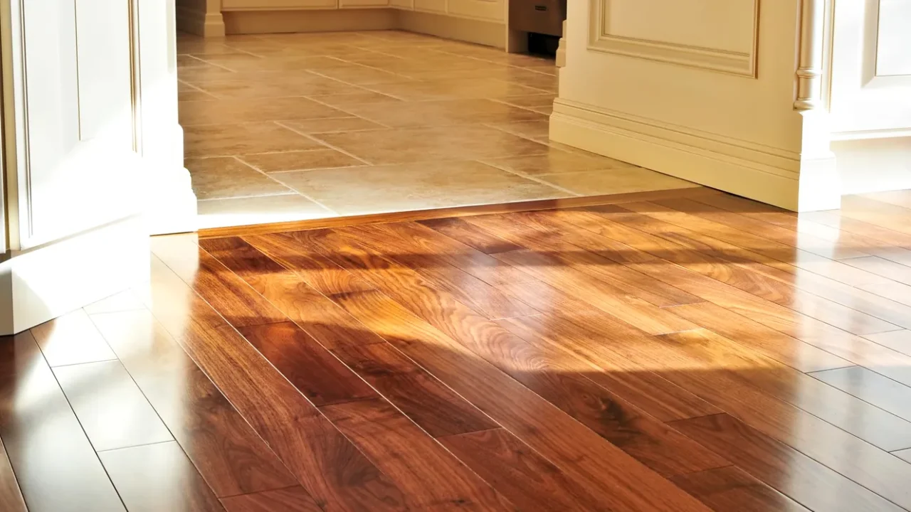 hardwood and tile floor