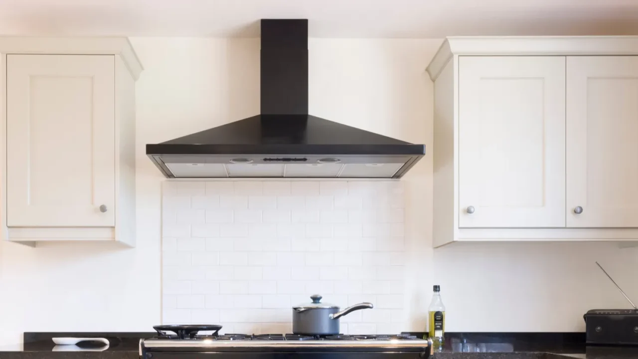 modern modular kitchen interior in black and off white with