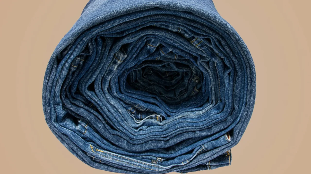 row of blue jeans long legs for men and women