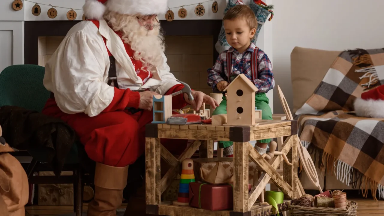 santa claus with child