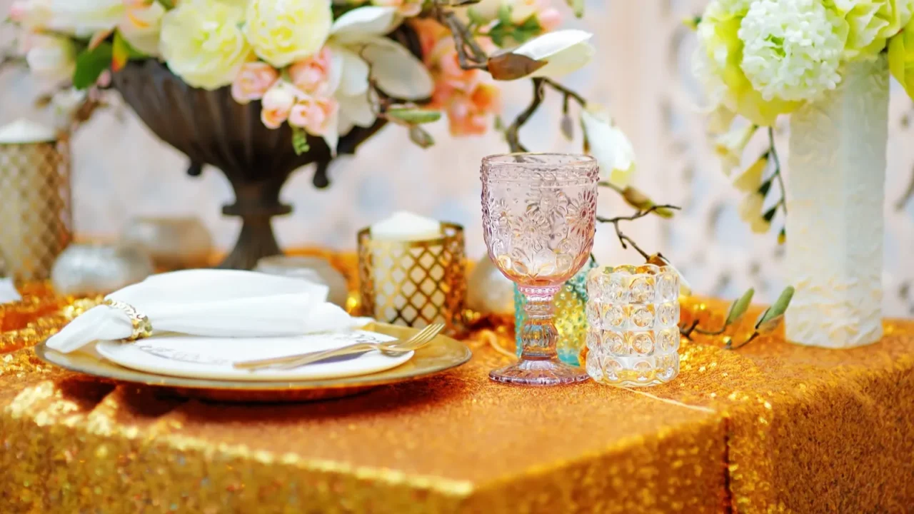 stylish gold table set