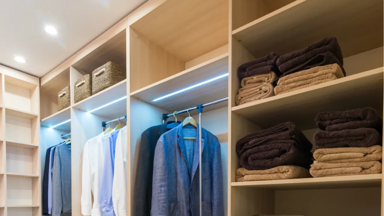 wardrobe in the dressing room