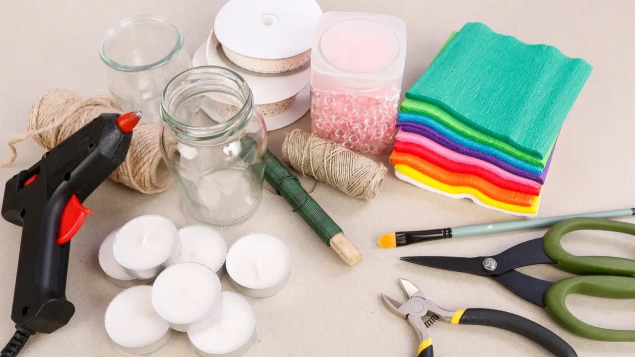 woman shows how to transform a standard glass jar into