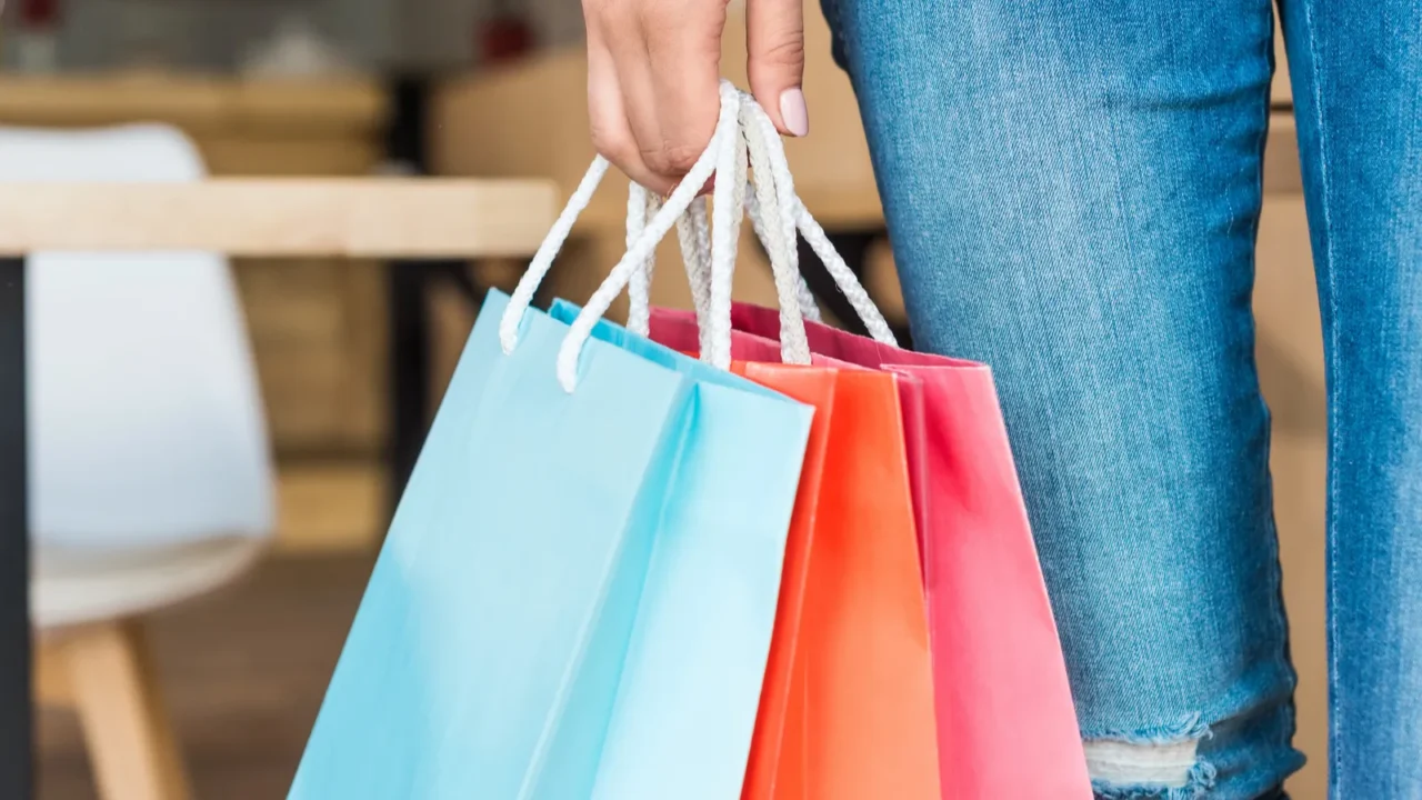 woman with shopping bags