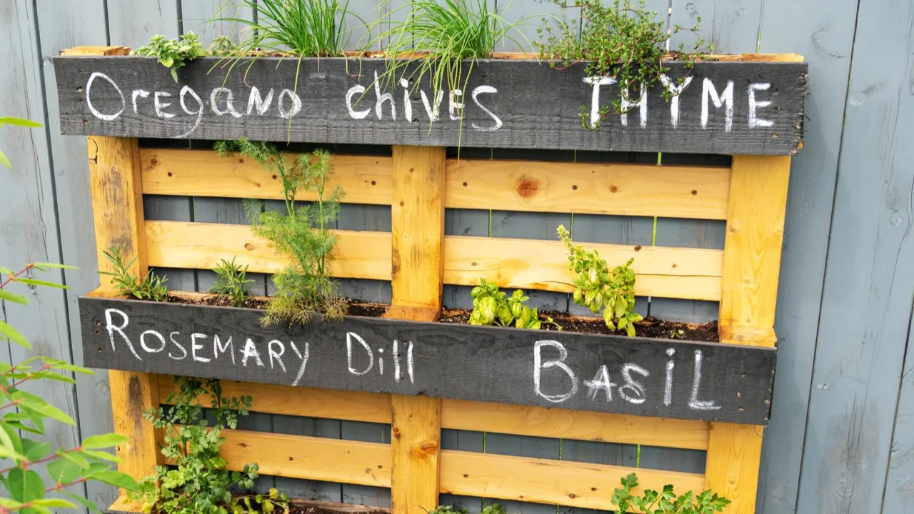 wooden pallet creative idea for making stylish garden hanging planter