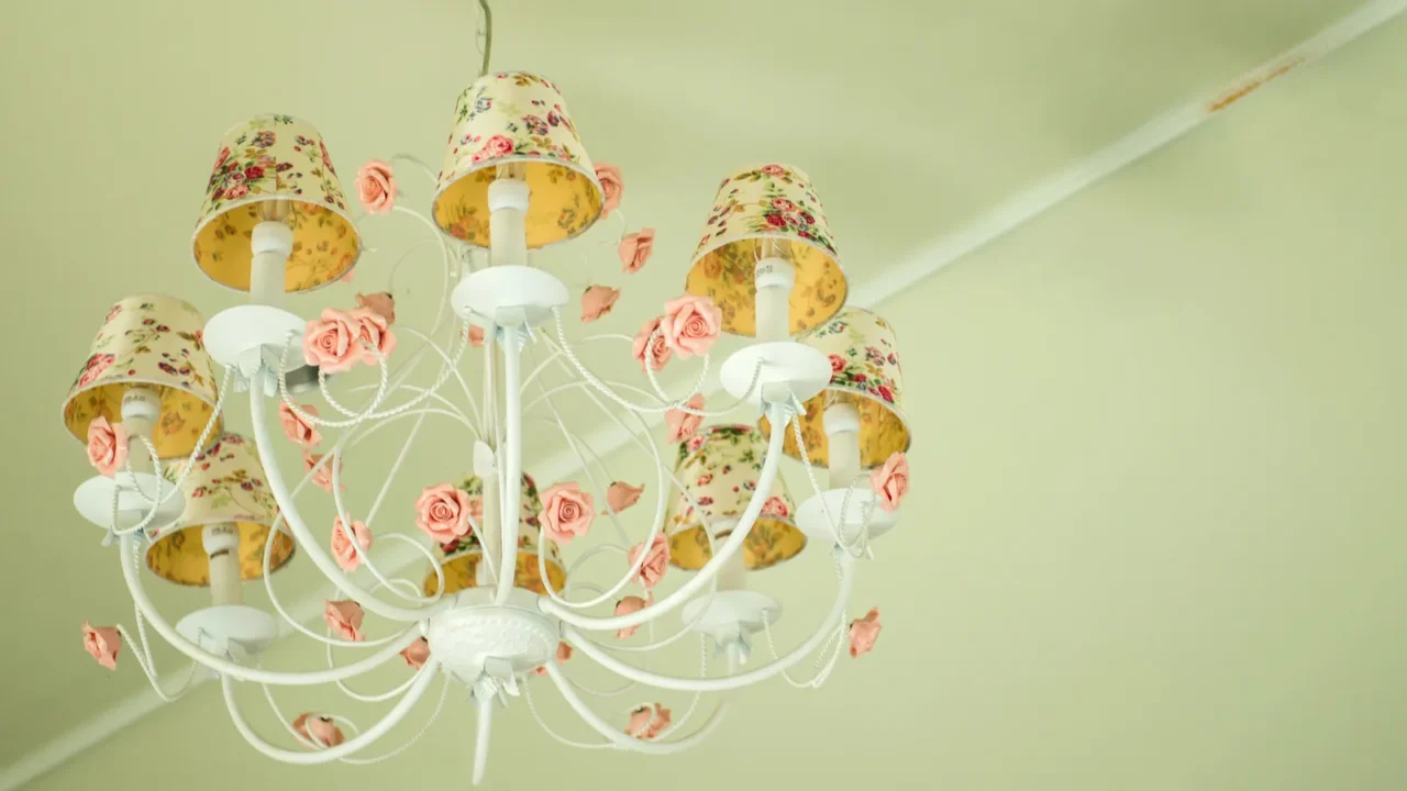 antique chandelier in the room