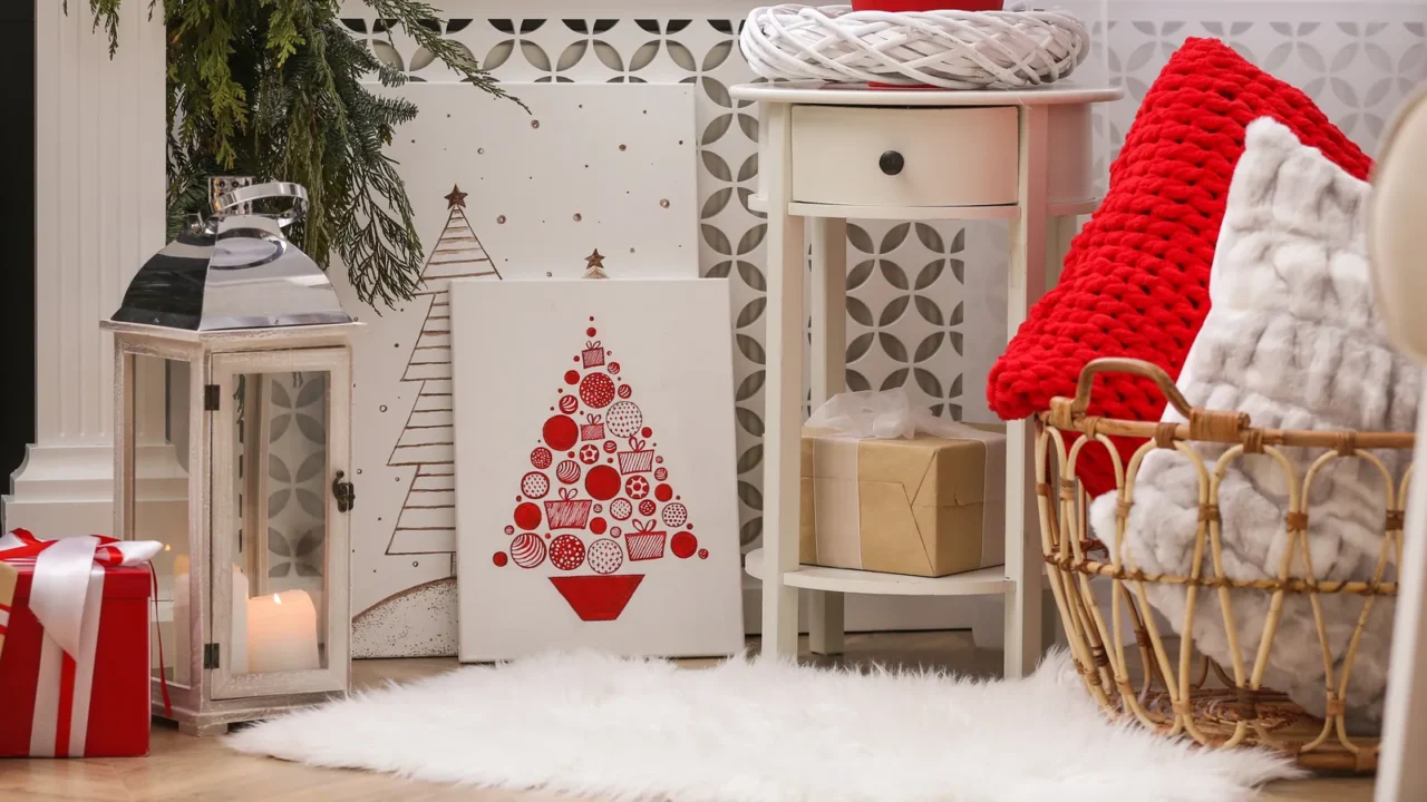 beautiful pictures of christmas tree on floor in decorated room