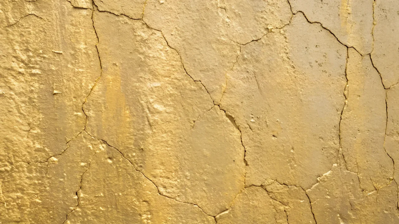 gold paint on concrete wall texture background for luxurious and