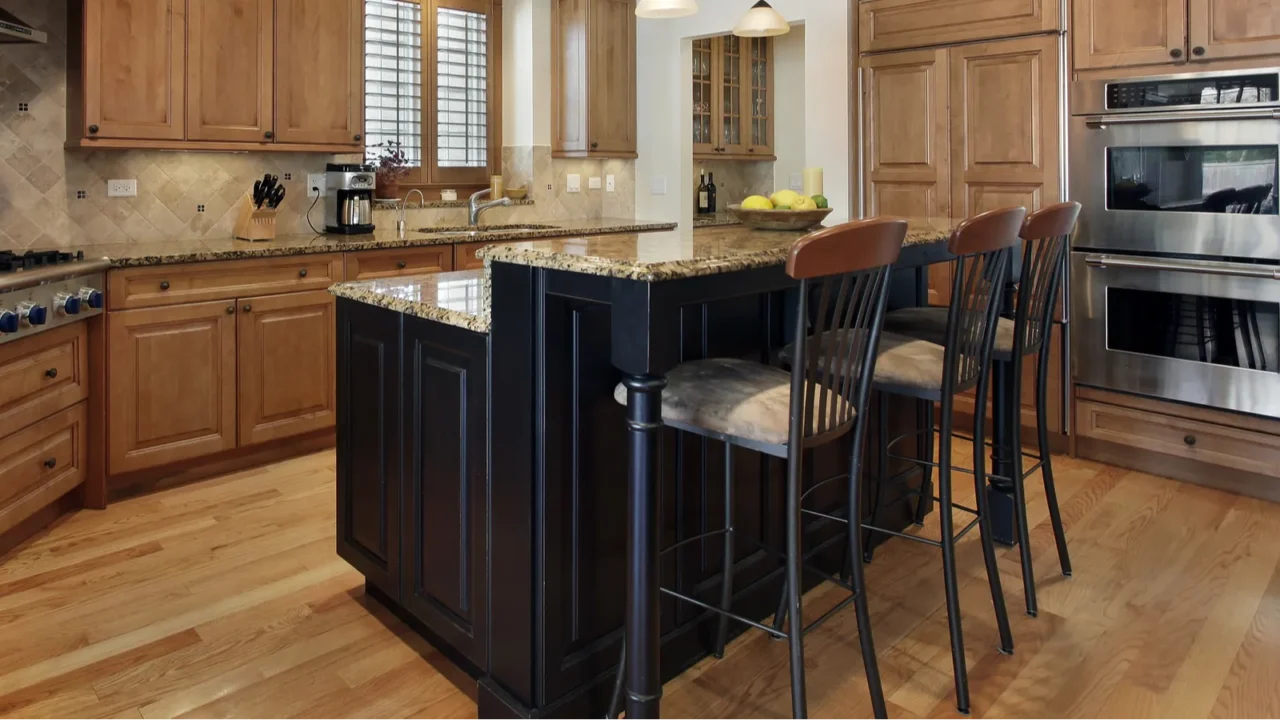 luxury kitchen with granite island