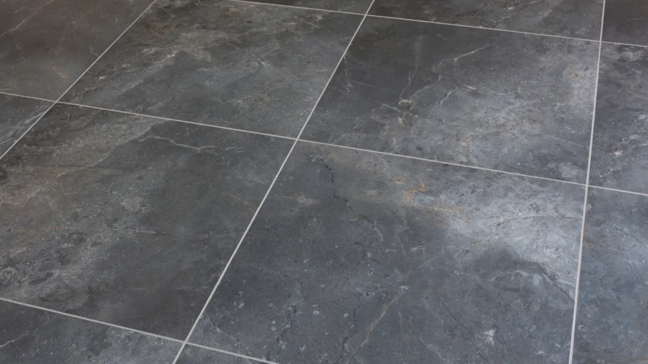 newly laid floor tiles in the living room