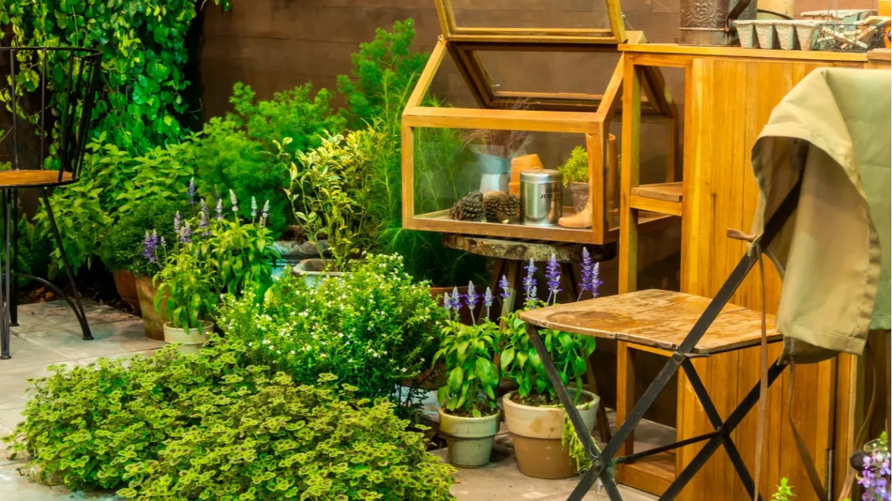 relaxation area in garden