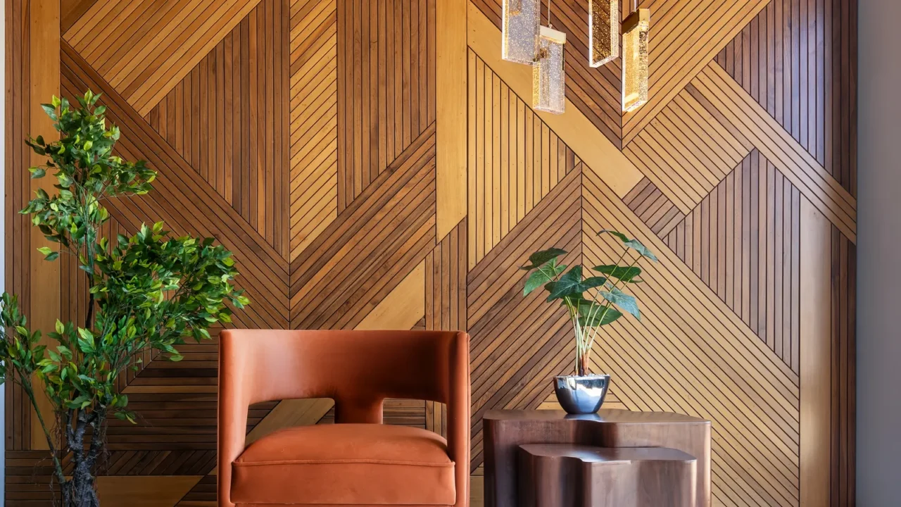 simple and elegant shot of a modern style orange chair