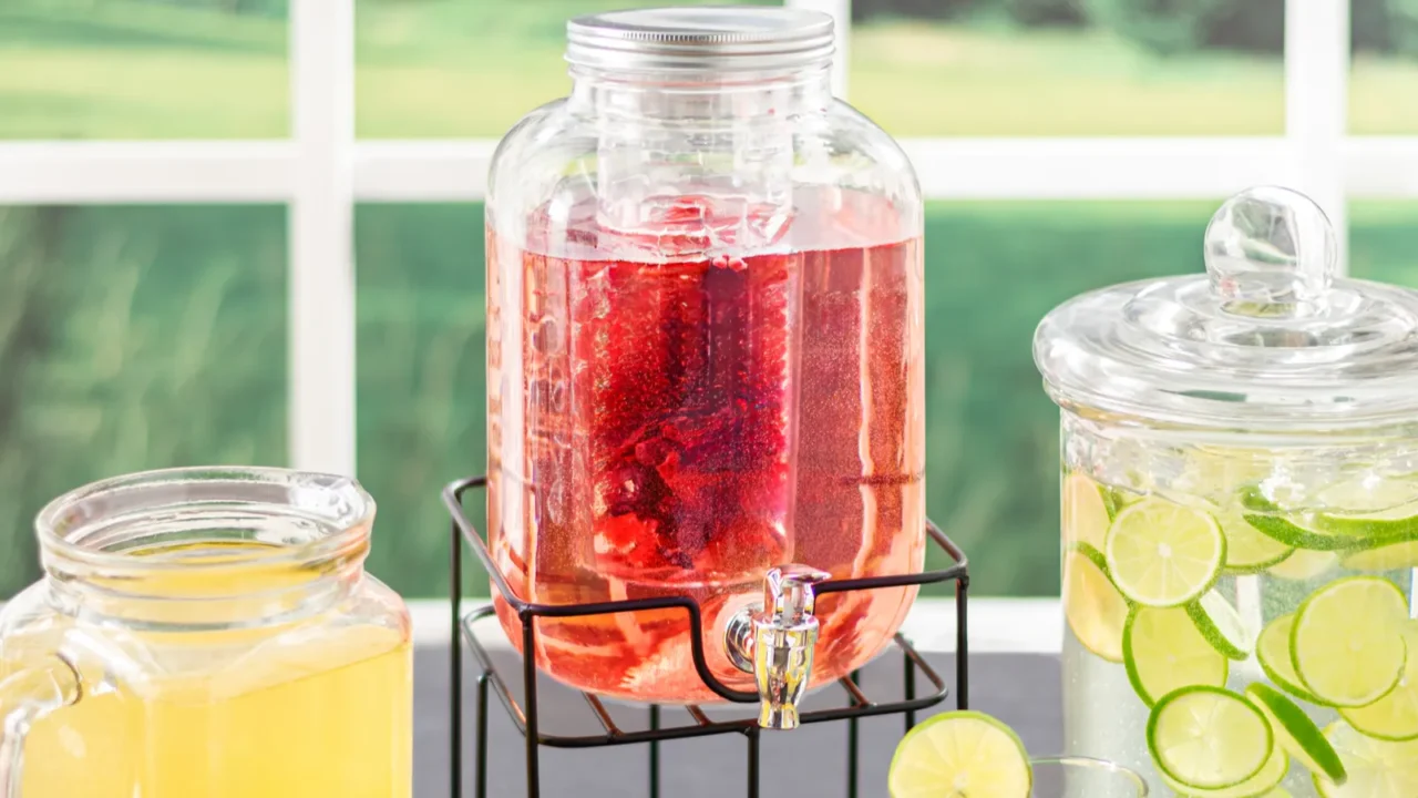 summertime refreshments crisp lemonade and berryinfused water elegantly displayed in