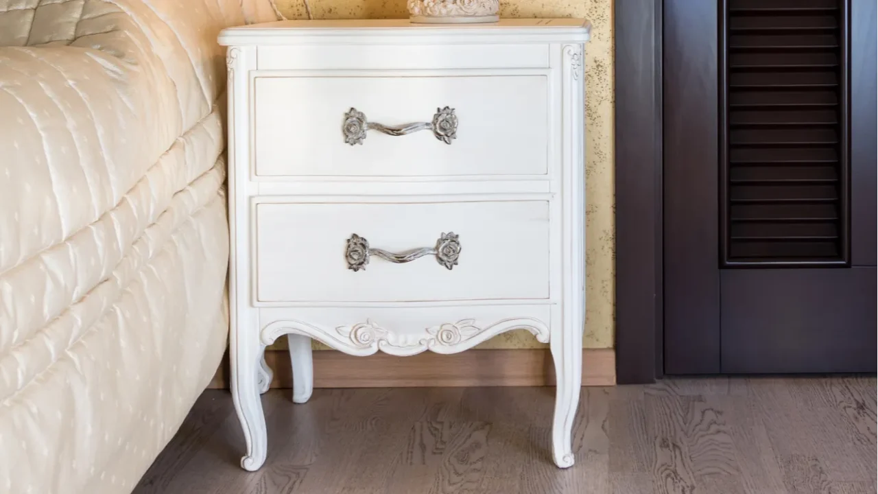 white vintage style nightstand