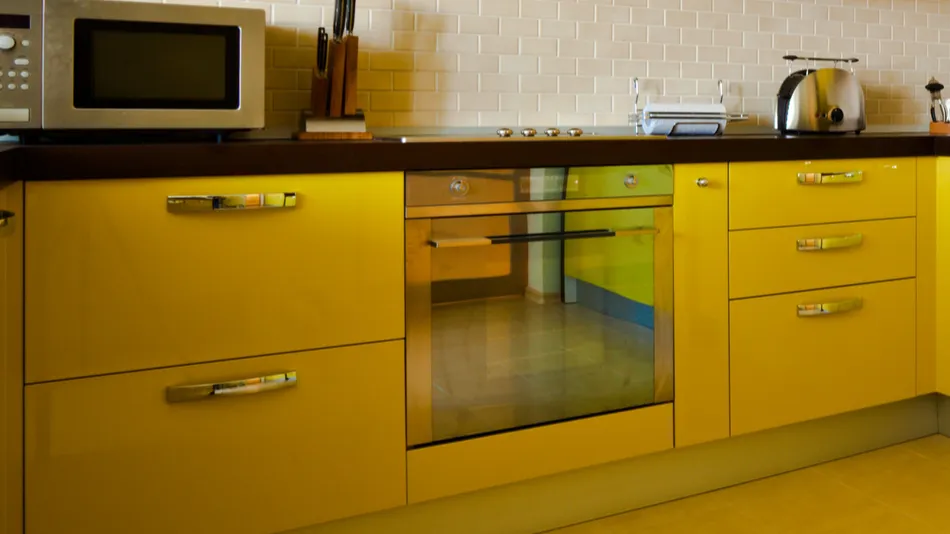 yellow kitchen interior