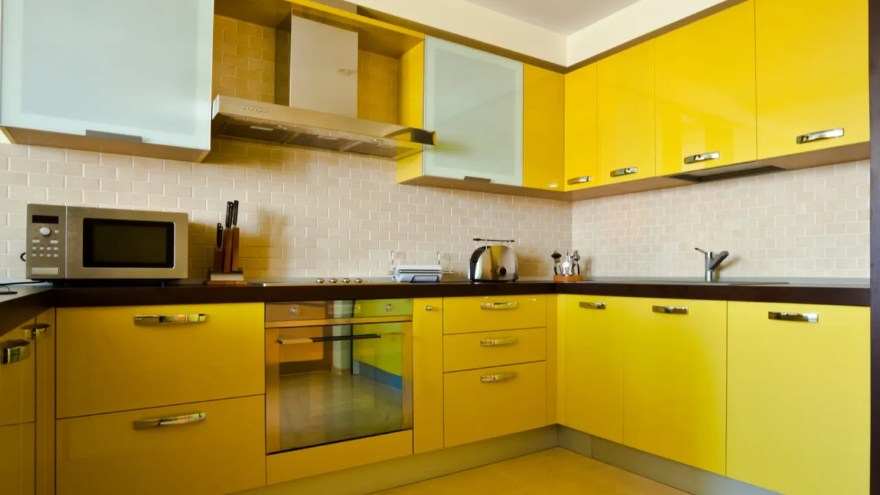 yellow kitchen interior