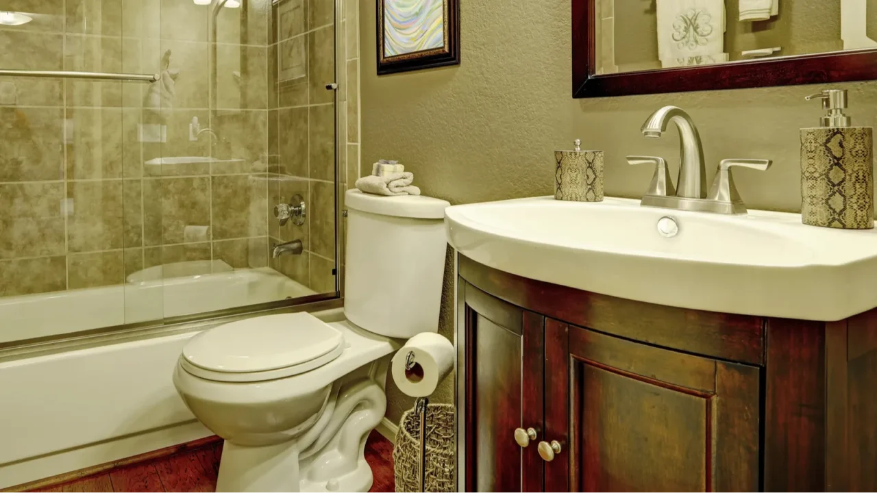 bathroom interior with glass shower