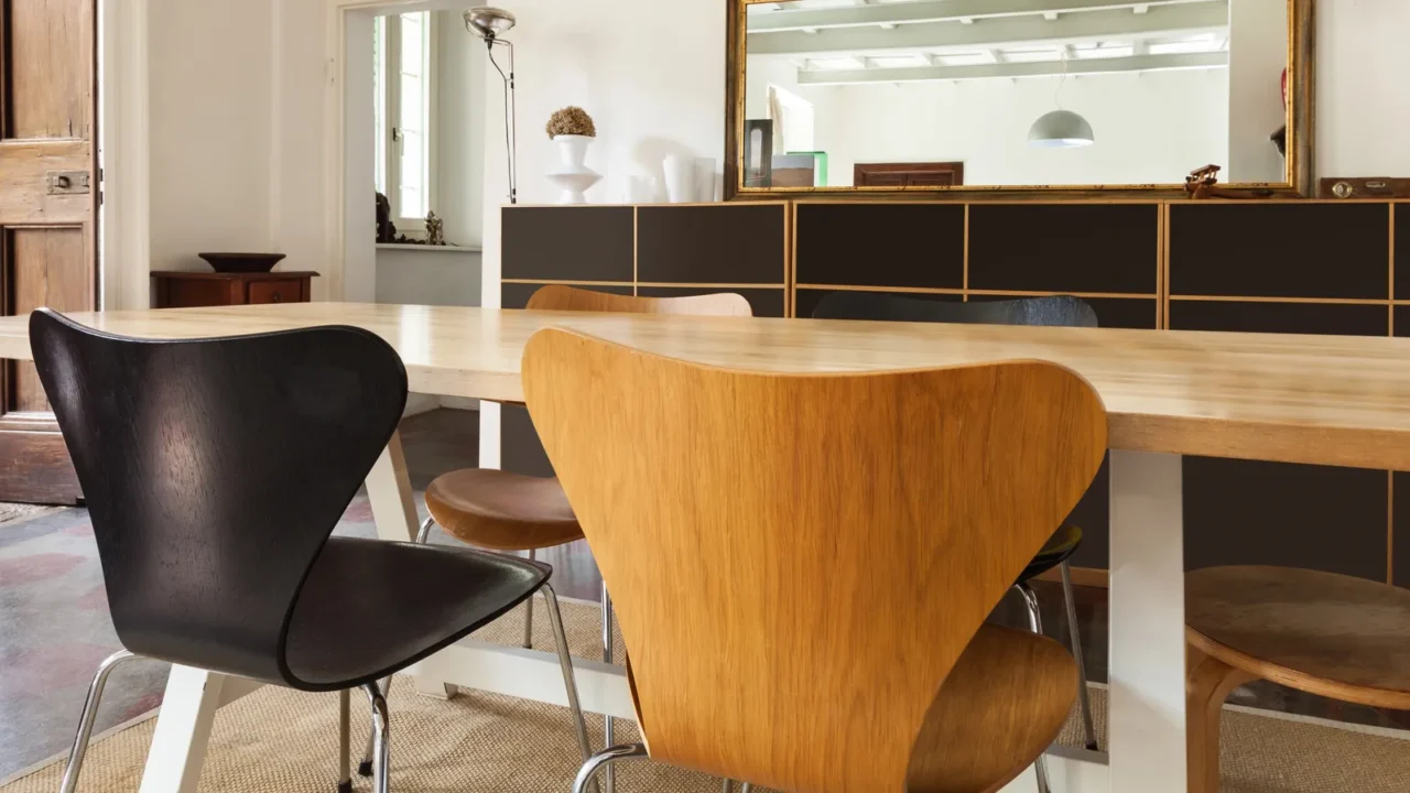 comfortable dining room interior of a nice loft