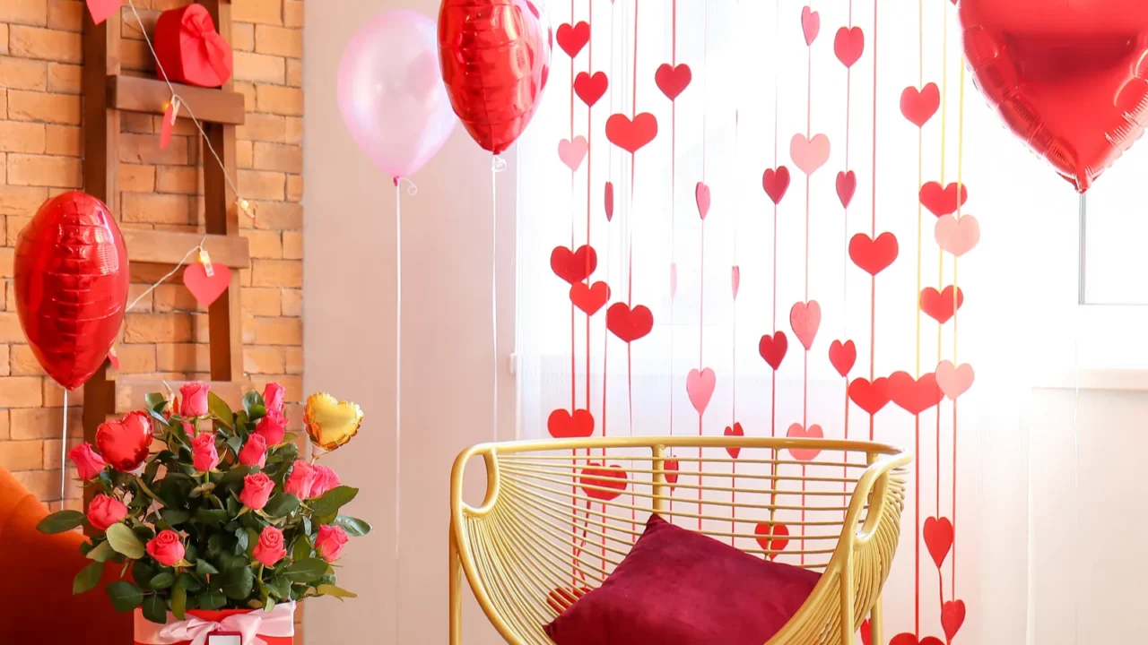 interior of beautiful living room with armchair roses and decor