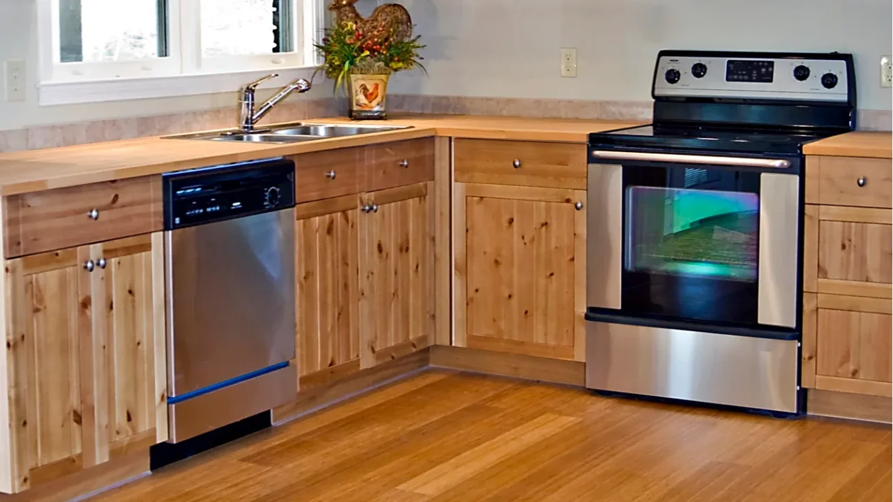 small kitchen bamboo and pine