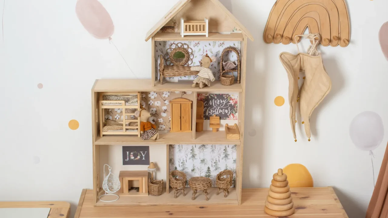 classic wooden dollhouse scandinavian childrens room