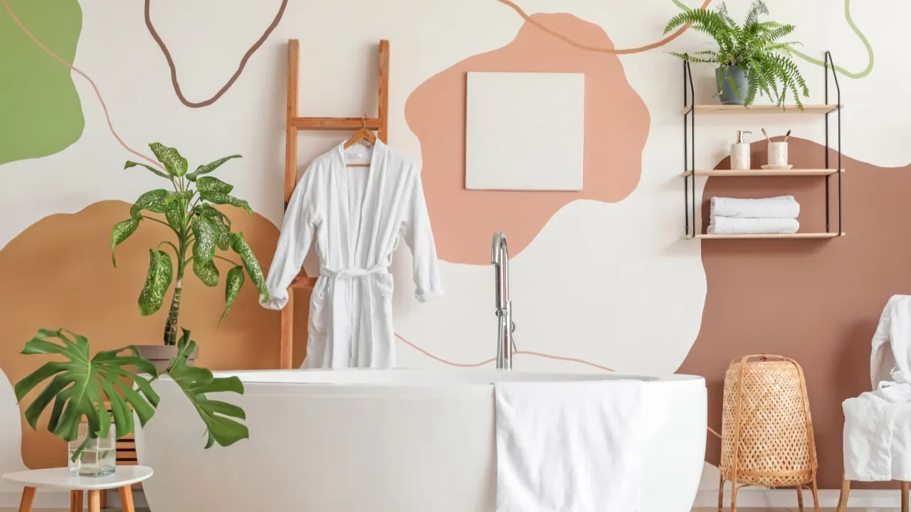 interior of stylish clean bathroom