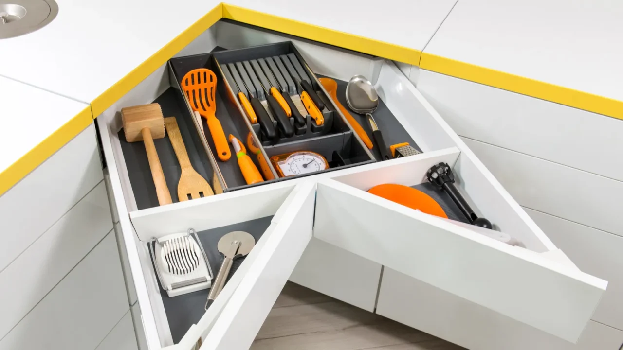 kitchen utensils in drawer forks spoons and knives