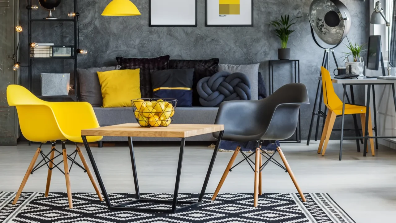 yellow and gray industrial office