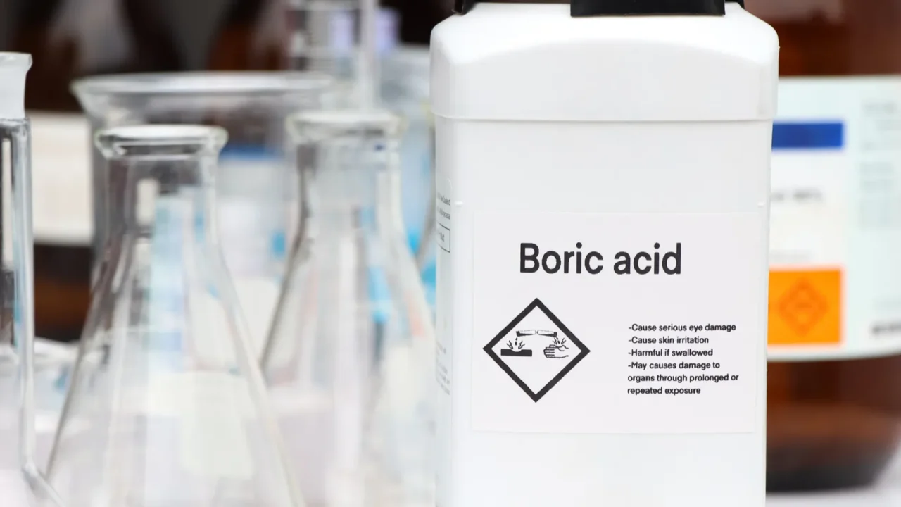 boric acid in bottle chemical in the laboratory and industry