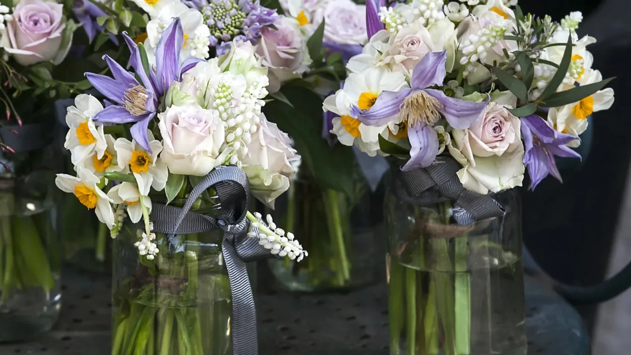 bouquets of white narcissus