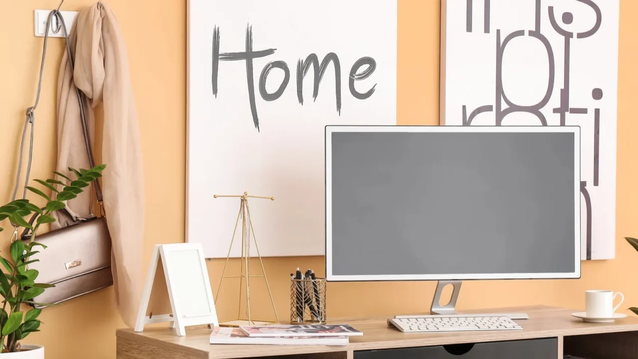 comfortable workplace with modern computer in office