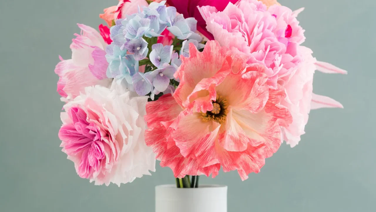 crepe paper flower bouquet