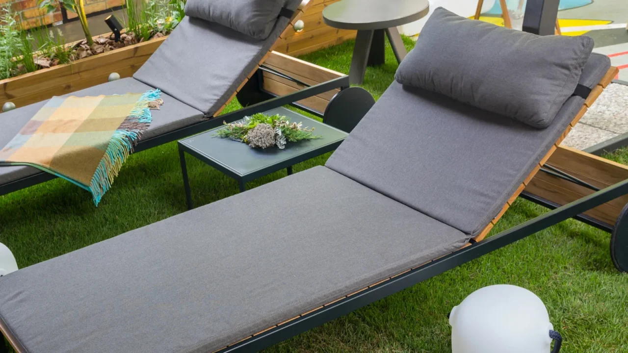 deck chair on the veranda of the house relaxation