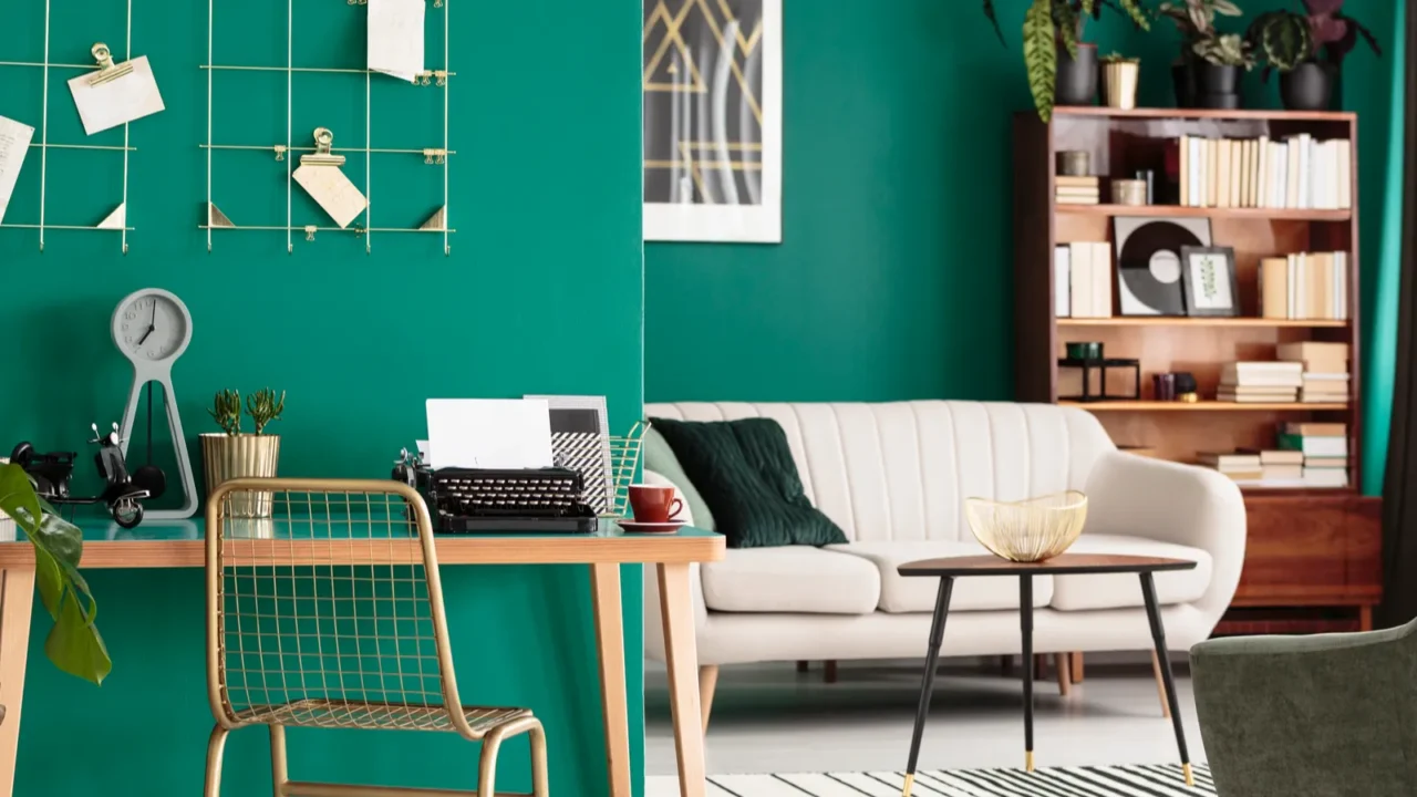 desk in living room