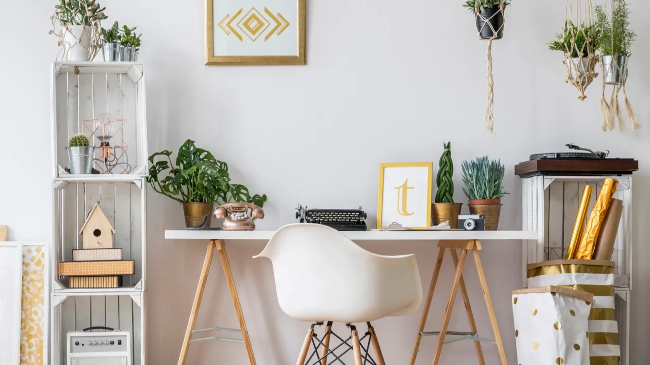 flat with desk and chair