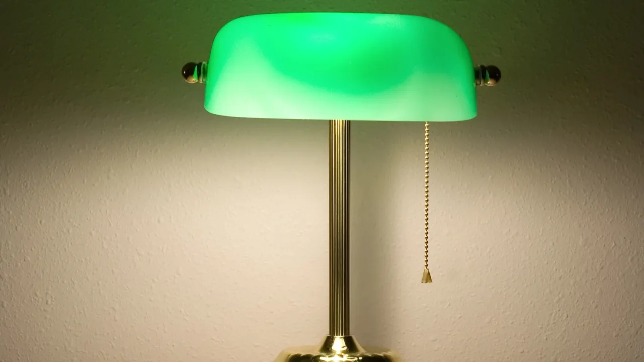 green bankers lamp