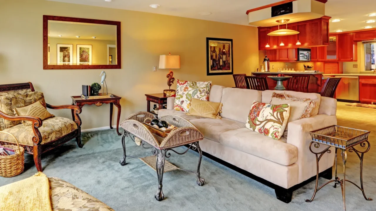 house interior living room with antique furniture