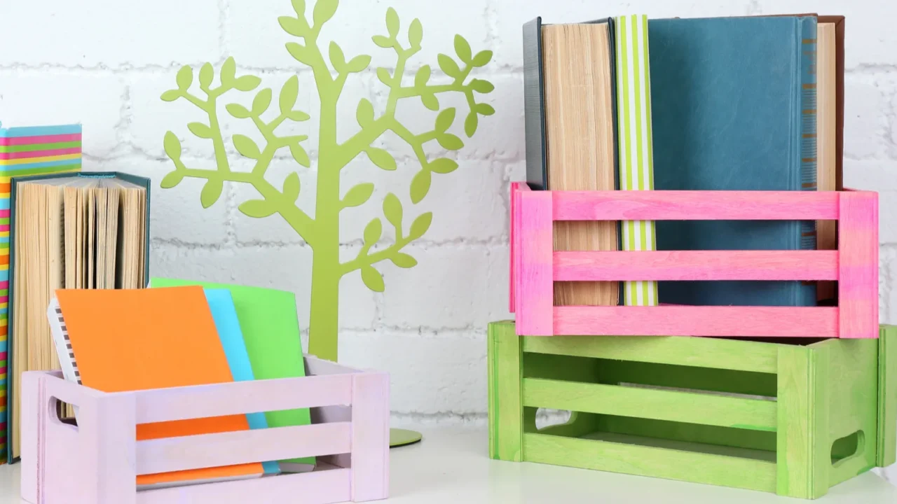 many books in crates