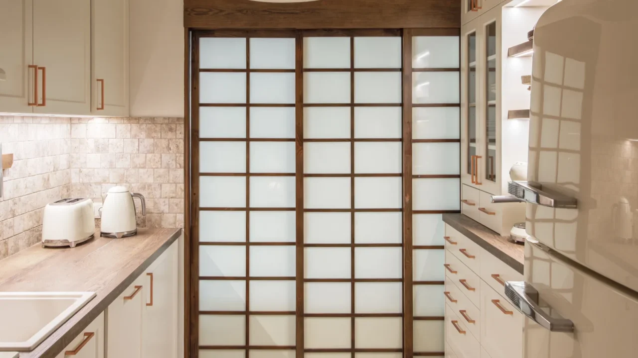 modern japandi kitchen interior design in earth tones natural textures